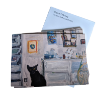 carte postale chat peinture